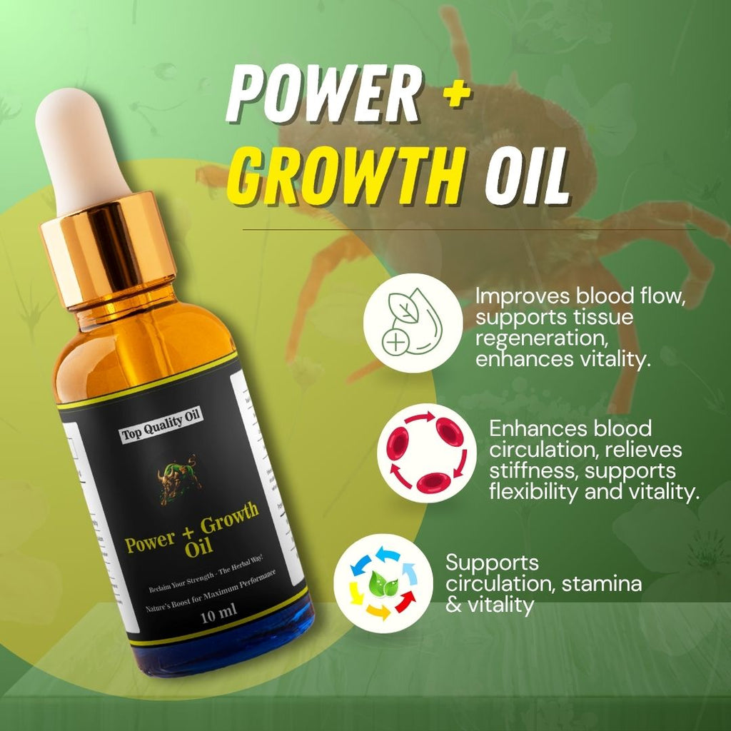 Power + Growth Men’s Vitality Oil — 100% Natural Herbal